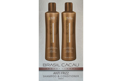 Brasil Cacau Anti Frizz Shampoo 300ml & Conditioner 300ml Package